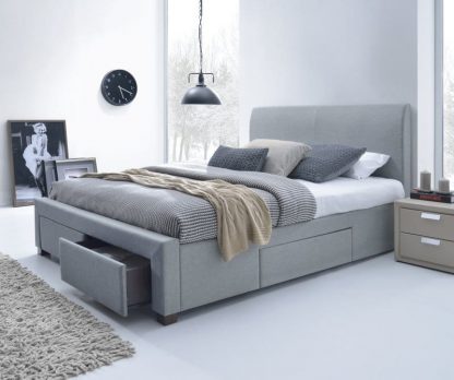 łóżko taicerowane z pojemnikami na pościel - 160 x 200 cm - modena 2