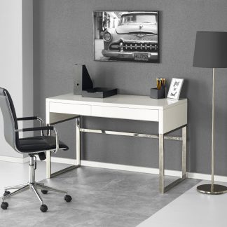 biurko nowoczesne z metalowymi nogami - 2 szuflady - 120 cm - b32