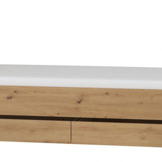 łóżko jednoosobowe - 2 szuflady - dąb artisan - 90 x 200 cm - arizona
