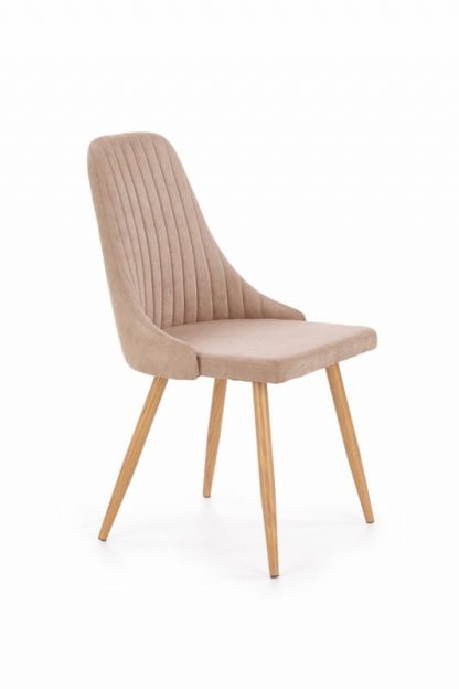 krzesło tapicerowane tkaniną - drewniane nogi - k2851