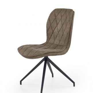 krzesło tapicerowane ekoskórą z metalowymi nogami - k2365