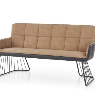 sofa nowoczesna 3-osobowa beżowa - metalowe nogi - light