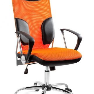 fotel obrotowy biurowy - regulacja wysokości - thunder pomarańczowy