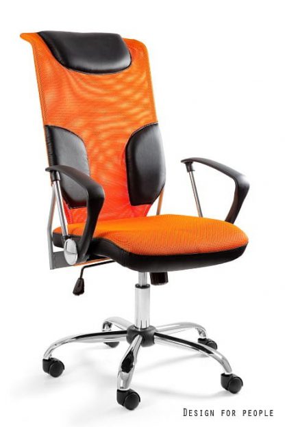 fotel obrotowy biurowy - regulacja wysokości - thunder pomarańczowy