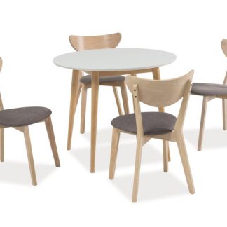 stół w stylu skandynawskim z okrągłym blatem - 90 cm - lareon