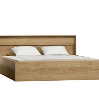łóżko nowoczesne z wezgłowiem - hikora naturalna - 160 x 200 cm - marsylia