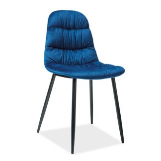 krzesło nowoczesne tapicerowane aksmaitną tkaniną - ava niebieskie