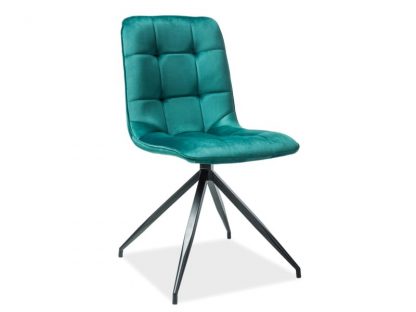 krzesło nowoczesne tapicerowane aksamitną tkaniną - xemon zielone