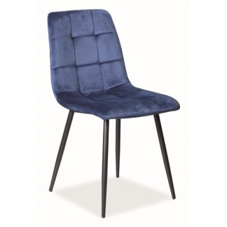 krzesło tapicerowane nowoczesne - metalowe nogi - mila velvet granatowe