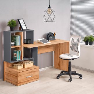 biurko nowoczesne - praktyczna półki - wysuwana szuflada - sorro