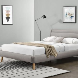łóżko tapicerowane tkaniną z wezgłowiem - 140 x 200 cm - elanda 5