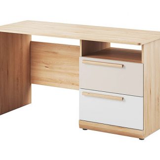 nowoczesna biurko 2 szuflady - 140 cm - mento
