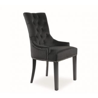 krzesło tapicerowane nowoczesne - metalowe nogi - edward czarny/czarny