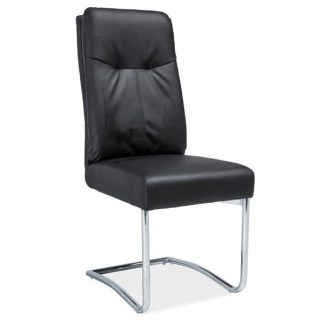krzesło z metalowymi nogami z ekoskóry - b-340 czarne