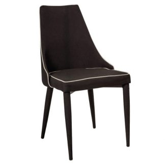 krzesło w stylu klasycznym - tapicerowane tkaniną z metalową podstawą - orena black