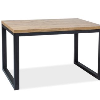 stół nowoczesny z drewna dębowego - podstawa metal - 150 cm - sargo viii czarny