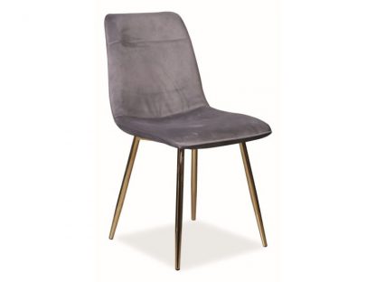 krzesło tapicerowane nowoczesne - metalowe nogi - eros złoty/szary