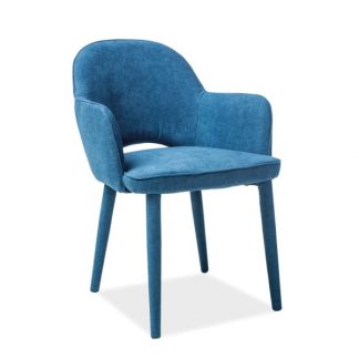 krzesło nowoczesne tapicerowane tkaniną - metalowe nogi - stella granatowe
