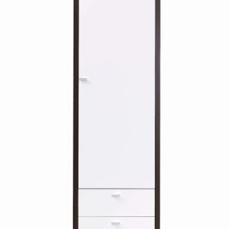 szafa wąska jednodrzwiowa - biały połysk - 64 x 51 x 210 cm - kendo 2