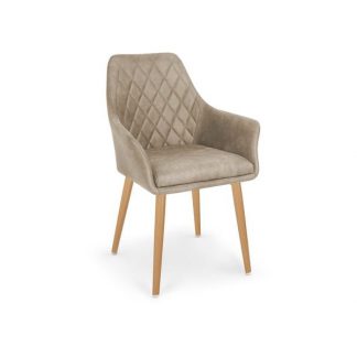krzesło tapicerowane tkaniną - drewniane nogi - pikowane oparcie - k2871