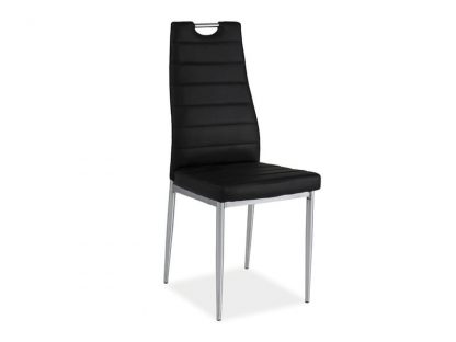 krzesło nowoczesne z metalowymi nogami - ekoskóra - b-260 czarne