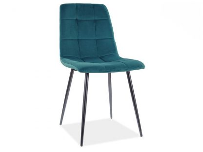 krzesło tapicerowane nowoczesne - matowe nogi - mila - turkusowy/czarny