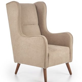 fotel nowoczesny z drewnianymi nogami - tapicerowany tkaniną - chester