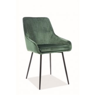 krzesło tapicerowane nowoczesne - metalowe nogi - albi czarny/zielony