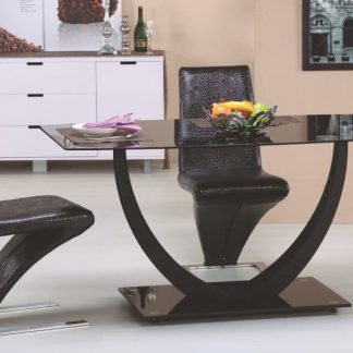 stół nowoczesny ze szklanym blatem - metalowe nogi - 140 cm - anton