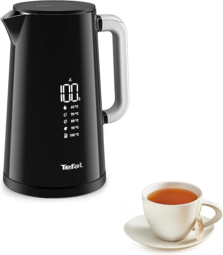 Tefal Smart & Light Czajnik Elektryczny, Cyfrowy, 7 Pozycji, Czarny